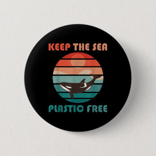 Climate Protection Whale Environmental Protection 6 Cm Round Badge
