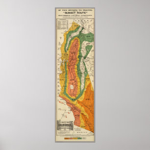 Climatic map of California Poster