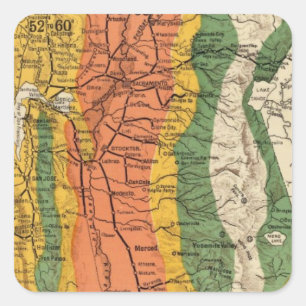 Climatic map of California Square Sticker