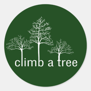 Climb a tree design classic round sticker