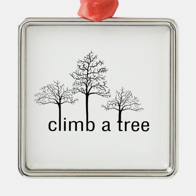 Climb a tree design metal ornament (Front)