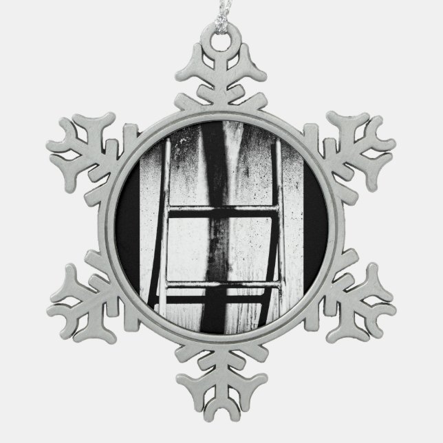 climb across snowflake pewter christmas ornament (Front)