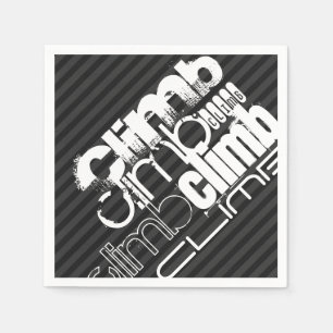 Climb; Black & Dark Grey Stripes Napkin
