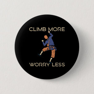 Climb Clamber Rock Climbing Climber Bouldering 6 Cm Round Badge