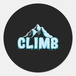 Climb Extreme Sports Ice Climbing Winter Classic Round Sticker