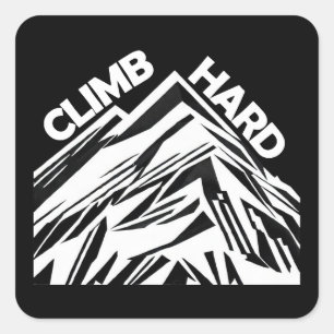 Climb Hard Mountaineering Square Sticker
