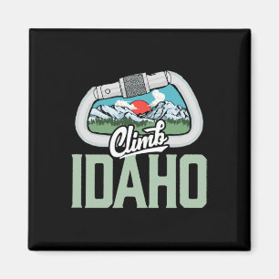 Climb Idaho - Retro Rock Climbing Vintage Carabine Magnet