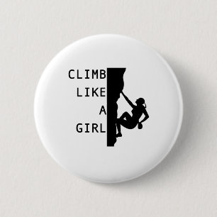 Climb like a girl 6 cm round badge