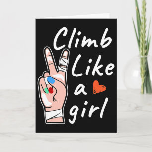 Climb Like A Girl, Bouldering Rock Climbing Card