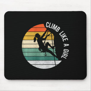 Climb Like A Girl Rock Climbing Gear Kids Women Su Mouse Pad
