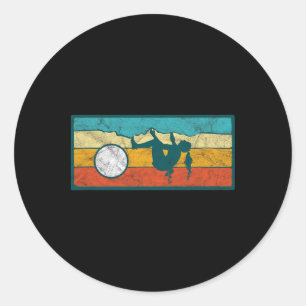 Climb Like A Girl Rock Climbing Retro Bouldering G Classic Round Sticker