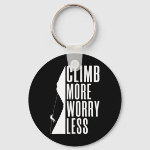 Climb More Worry Less Tree Rock Climber Key Ring