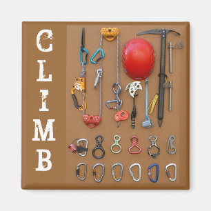 "Climb" Mountaineering Gear Magnet