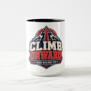 Climb Onward Vintage Mountain Motivational Adventu Mug