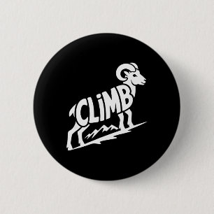 Climb - Rock Climbing And Bouldering Bighorn Ram W 6 Cm Round Badge