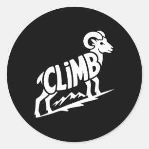 Climb - Rock Climbing And Bouldering Bighorn Ram W Classic Round Sticker