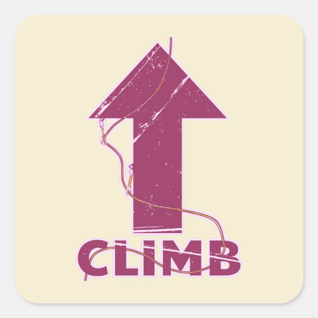 Climb rock climbing rope square sticker (Front)