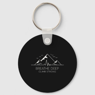 Climb Strong, Mountain Climbing, Nature Adventure Key Ring