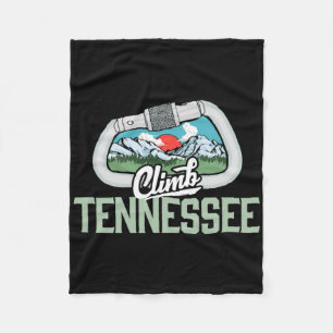 Climb Tennessee - Retro Rock Climbing Vintage Cara Fleece Blanket