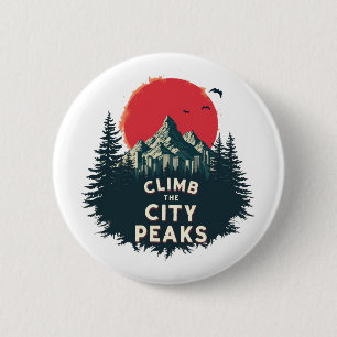 Climb The City Peaks – Mountaineer Adventures Awai 6 Cm Round Badge