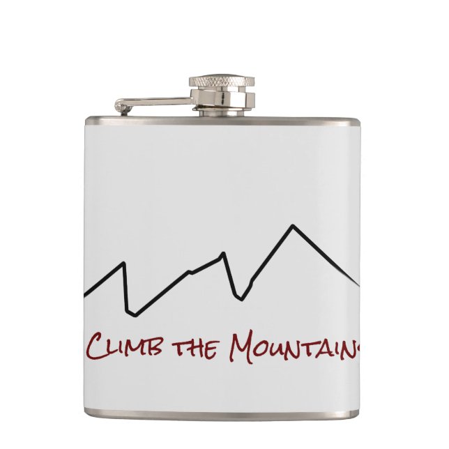 Climb The Mountains Hip Flask (Front)