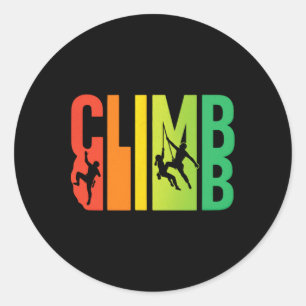 Climb - Vintage Mountain Rock Climber Design Classic Round Sticker
