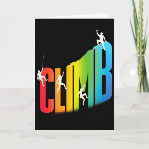 Climb - Vintage Rock Climber Mountain Nature  Card