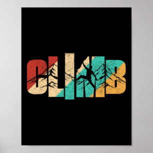 Climb Word Climbing For Men Climber Retro Vintage Poster