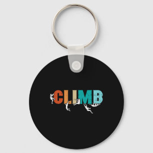 Climb Word Rock Climber Retro Bouldering Men Boys Key Ring