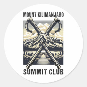 Climbed Mount Kilimanjaro Summit Club Hike Tanzani Classic Round Sticker