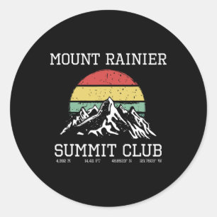 Climbed Mount Rainier Summit Club Hike Washington Classic Round Sticker