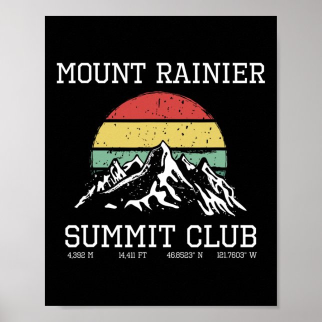 Climbed Mount Rainier Summit Club Hike Washington  Poster (Front)