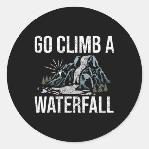 Climber Bouldering Winter Snow Mountain Hiking Ice Classic Round Sticker