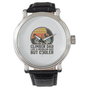 Climber Dad Vintage Sunset Funny T-Shirt Design_1 Watch