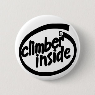 Climber inside 6 cm round badge