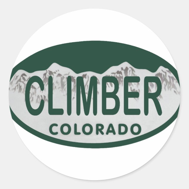 climber license oval classic round sticker (Front)