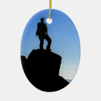 Climber on Mt Kilimanjaro Ceramic Ornament