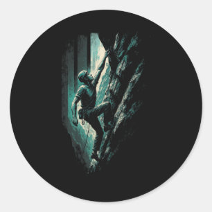 Climber - Vintage Bouldering Free Solo Art  Classic Round Sticker