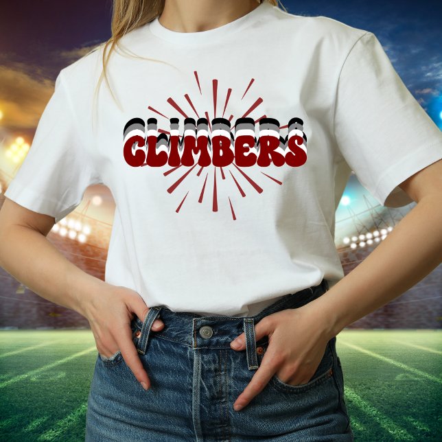 Climbers Layered Groovy Font Starburst Tshirt (Creator Uploaded)