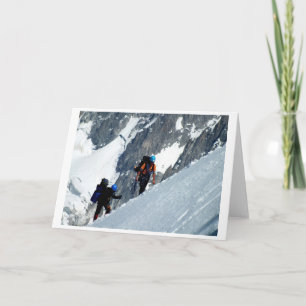 Climbers on Mont Blanc, France Holiday Card