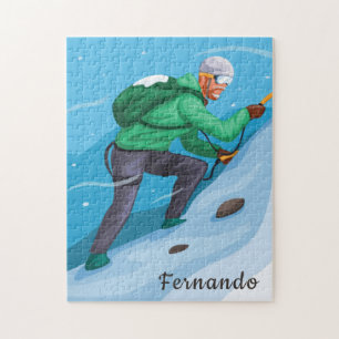 Climbing a Snow Mountain Extreme Winter Sport Name Jigsaw Puzzle