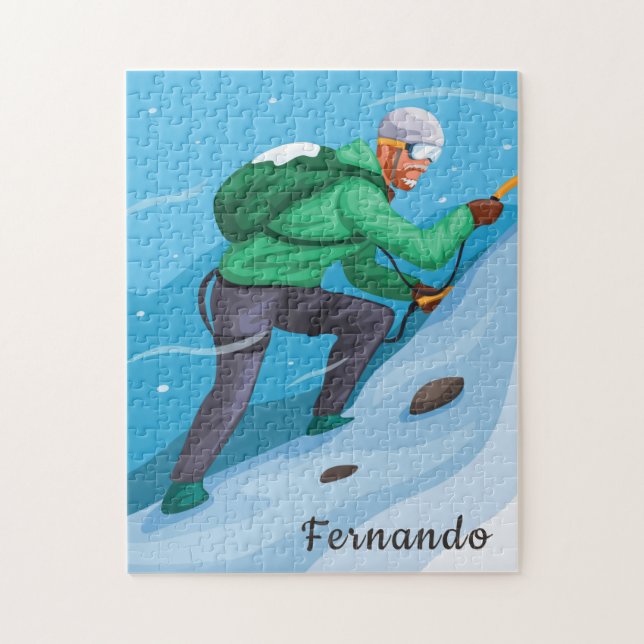 Climbing a Snow Mountain Extreme Winter Sport Name Jigsaw Puzzle (Vertical)