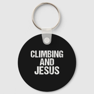 Climbing And Jesus Tree Rock Climber  Key Ring