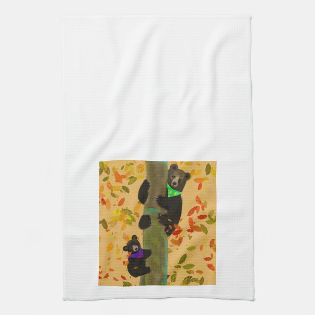 Climbing Bears Kitchen Towel (Vertical)