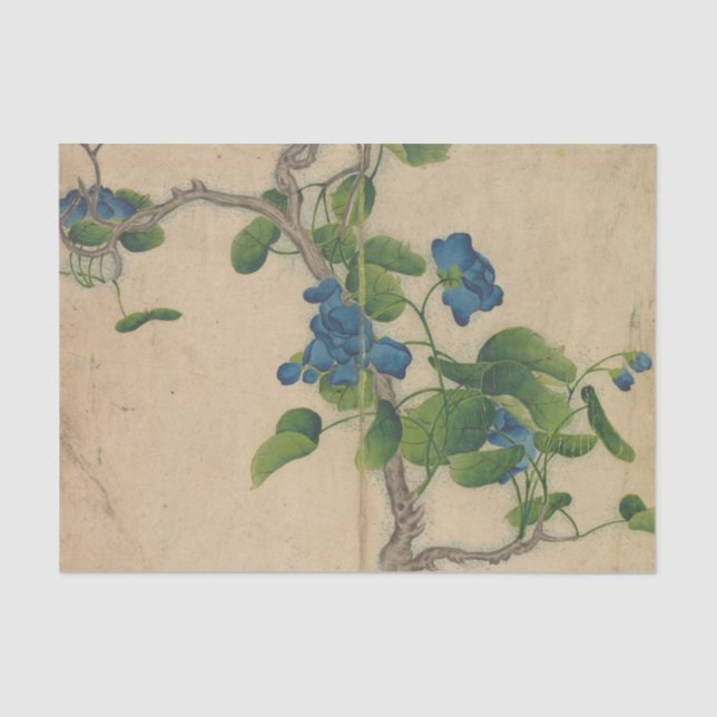 Climbing Blue Flowers by Zhang Ruoai Tissue Paper (Front)