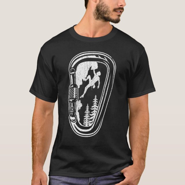 Climbing Boulder Mountains Carabiner Climbing Moun T-Shirt (Front)