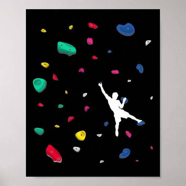 Climbing Boulder Wall Rock Climber Bouldering _2  Poster (Front)