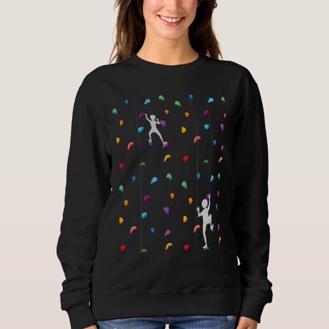 Climbing Boulder Wall Rock Climber Bouldering Hall Sweatshirt (Front)