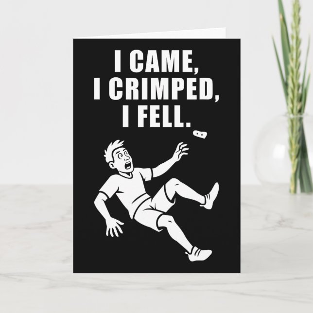 Climbing Bouldering Beginners Crimp Climber Fallin Card (Front)