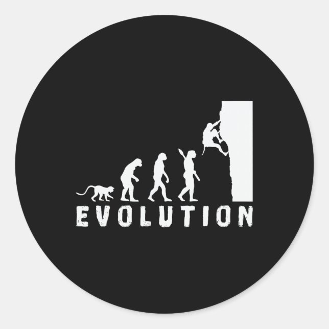 Climbing Bouldering Evolution  Classic Round Sticker (Front)